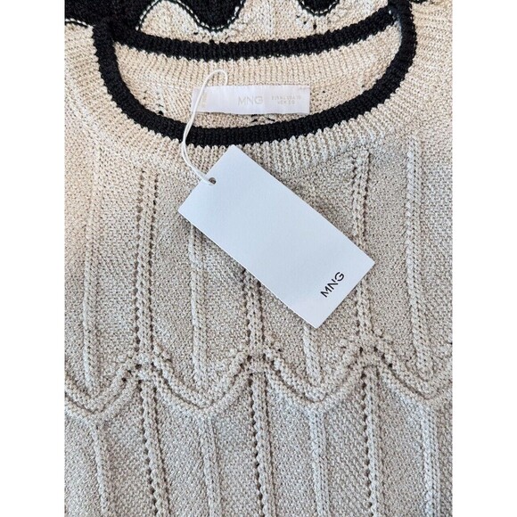 NWT Mango Womens Dress Brown Maxi Fringed Hem Striped Sleeveless Boho Size 10 - Picture 4 of 12